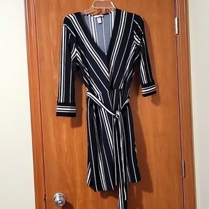 H&M Size M. Black and White striped dress.